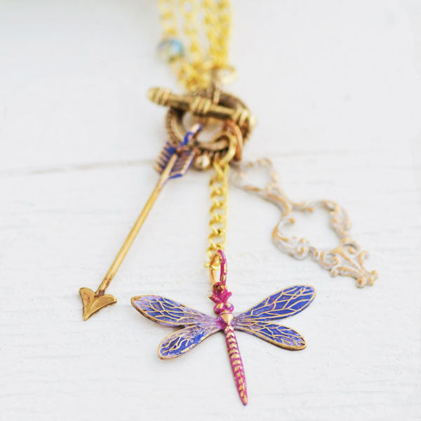 Dragonflies and Dreams Two-Way Necklace by Sarah Donawerth