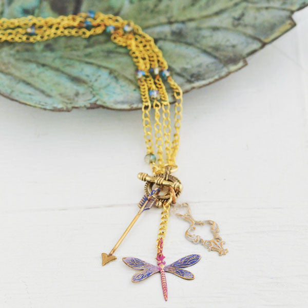 Dragonflies and Dreams Two-Way Necklace by Sarah Donawerth