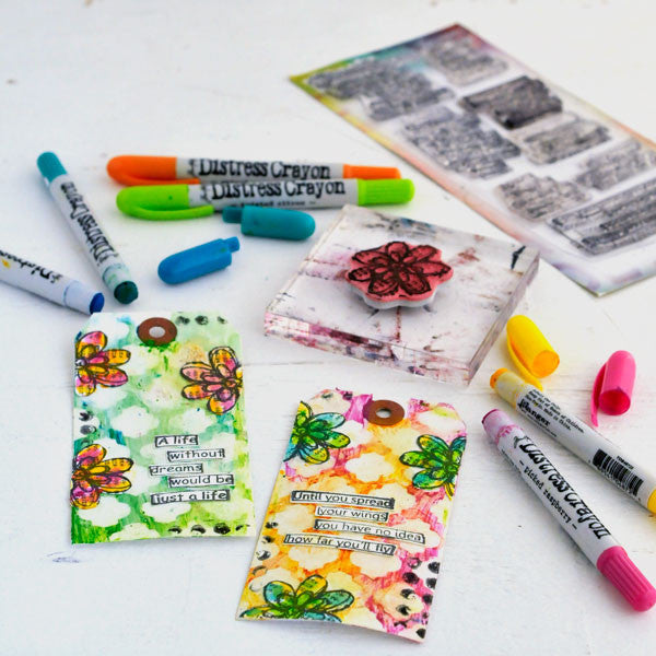 Distress Crayon Techniques to Try on Tags