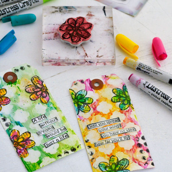 Distress Crayon Techniques to Try on Tags