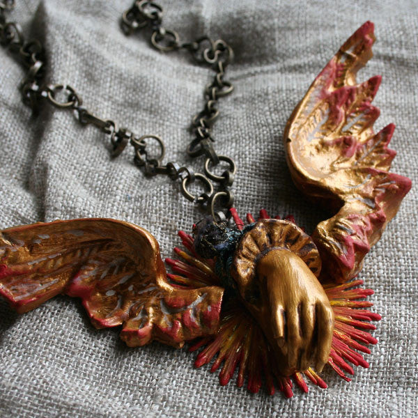 Take Flight Necklace Relics and Artifacts Project by Sandra Evertson