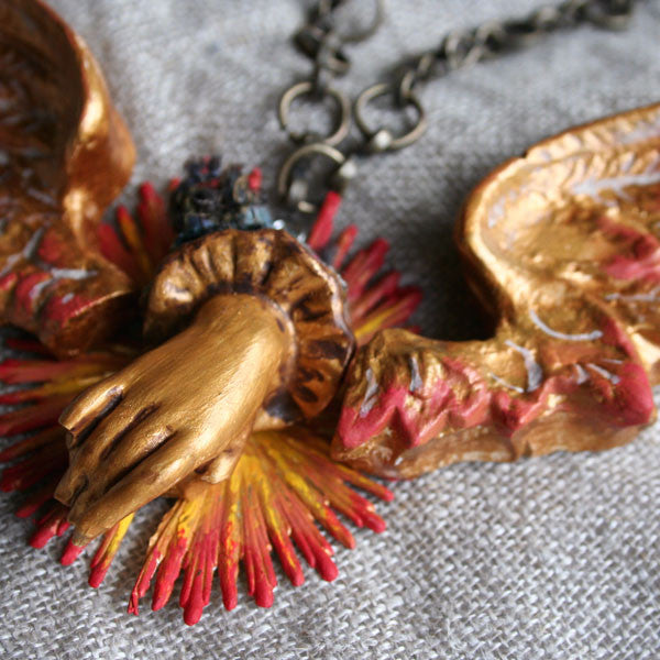 Take Flight Necklace Relics and Artifacts Project by Sandra Evertson