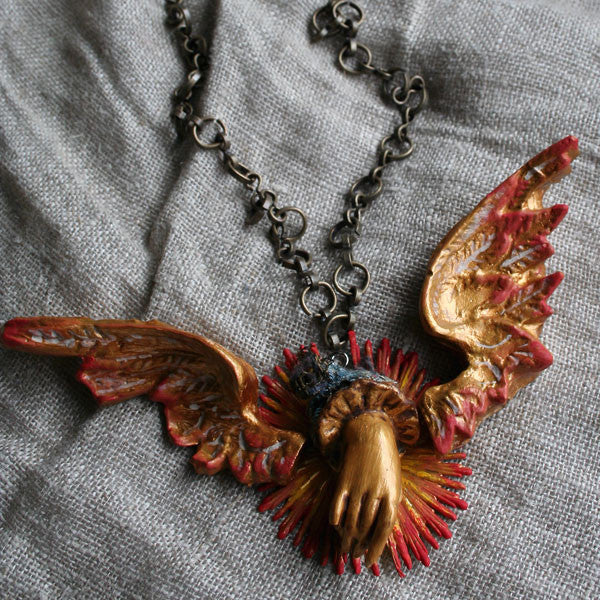 Take Flight Necklace Relics and Artifacts Project by Sandra Evertson
