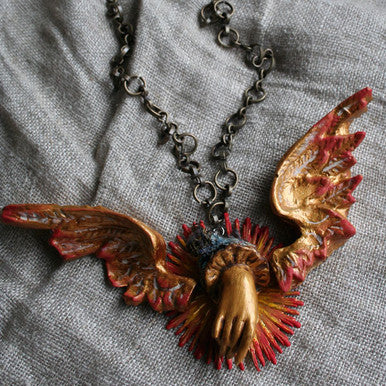 Take Flight Necklace Relics and Artifacts Project by Sandra Evertson