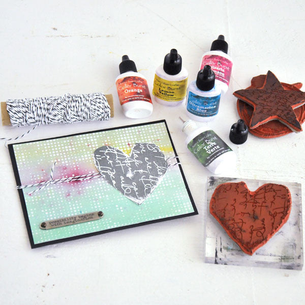 Color Burst Meets Tim Holtz Resist Paper Card Project