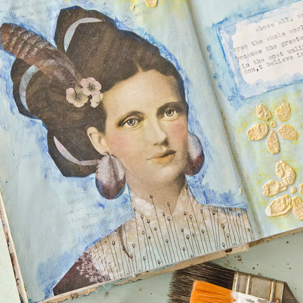 Glittering Eyes Art Journal Page