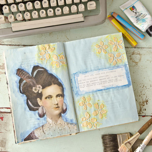 Glittering Eyes Art Journal Page