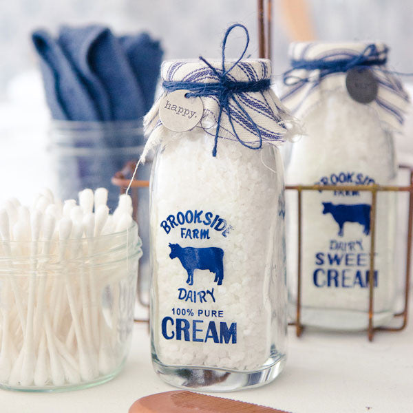 Milk Bottle Bath Salts Caddy