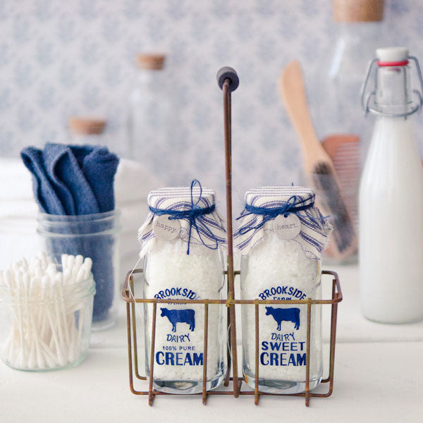 Milk Bottle Bath Salts Caddy