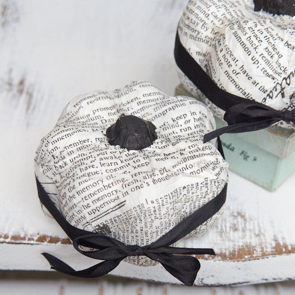 Black & White Decoupage Pumpkins