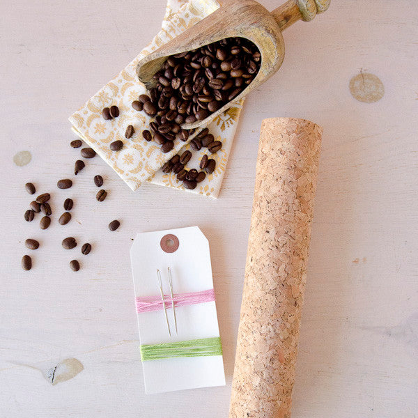 Embroidered Cork Coffee Cup Cozy Project