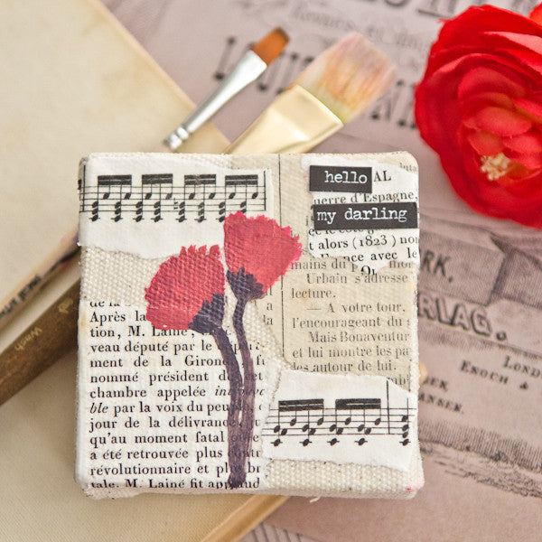Red Poppies Mixed-Media Canvas