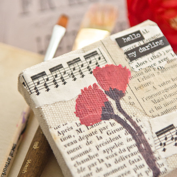 Red Poppies Mixed-Media Canvas