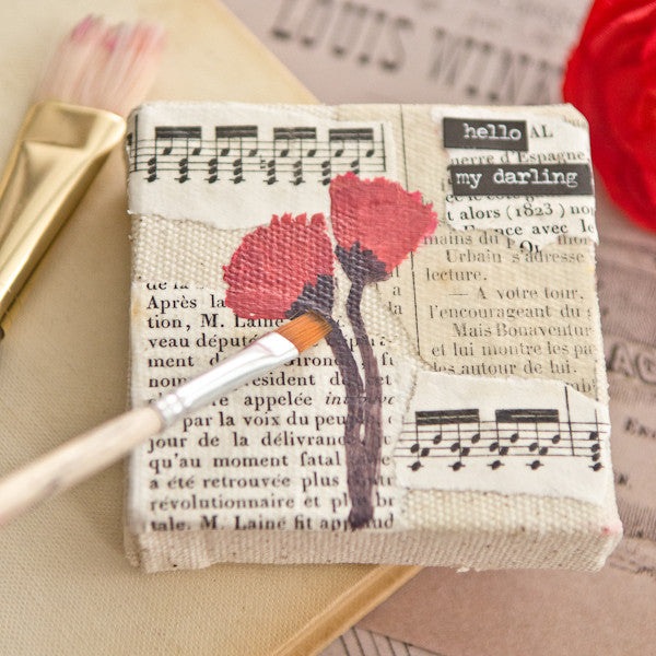 Red Poppies Mixed-Media Canvas
