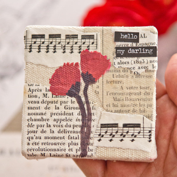 Red Poppies Mixed-Media Canvas