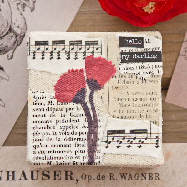 Red Poppies Mixed-Media Canvas