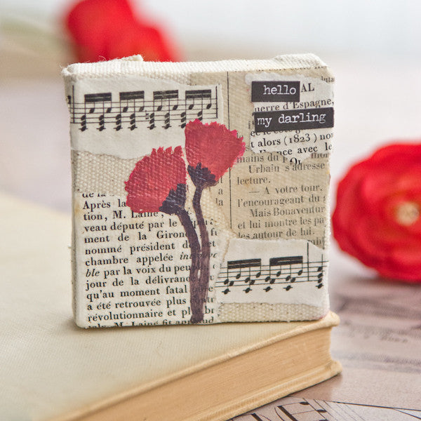 Red Poppies Mixed-Media Canvas