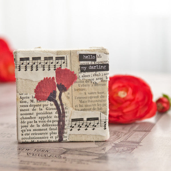 Red Poppies Mixed-Media Canvas