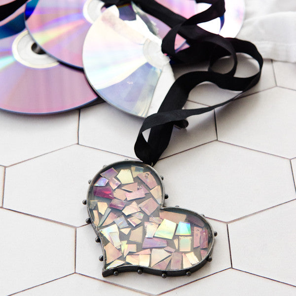 Punk Rock CD Mosaic Heart Bezel