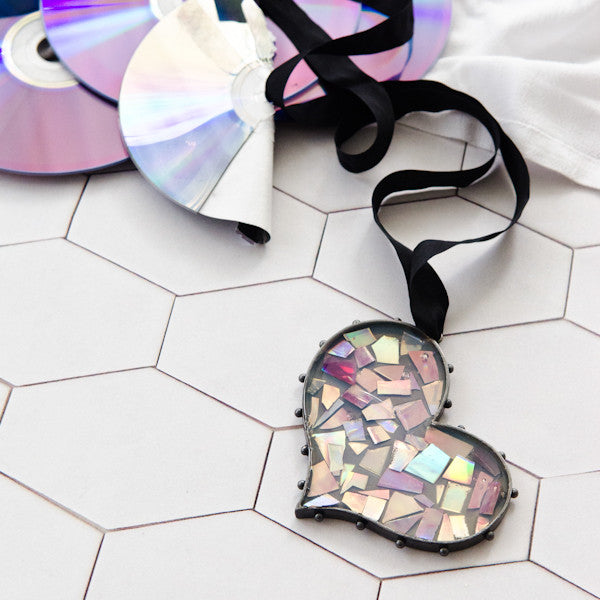 Punk Rock CD Mosaic Heart Bezel