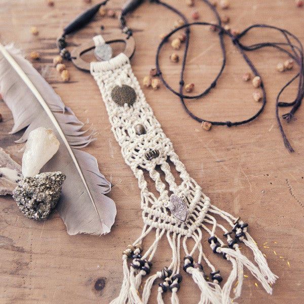 Macrame Bib Necklace by Johanna Love