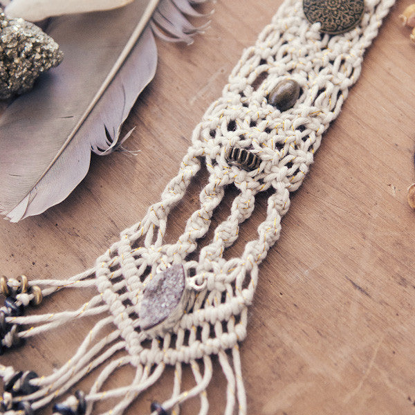 Macrame Bib Necklace by Johanna Love