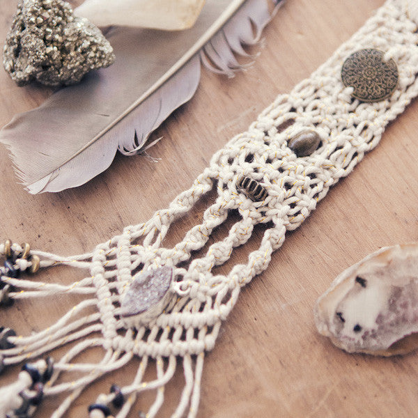 Macrame Bib Necklace by Johanna Love
