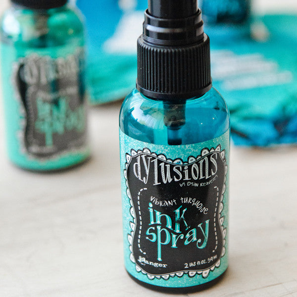 Ocean Blues Spray Ink Tags Project