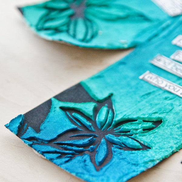 Ocean Blues Spray Ink Tags Project