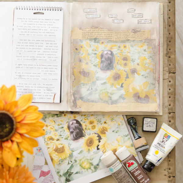 Sunflowers Art Journal Page