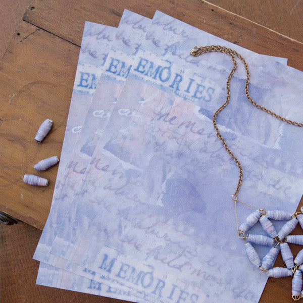 Purple Paper Beads Necklace Project