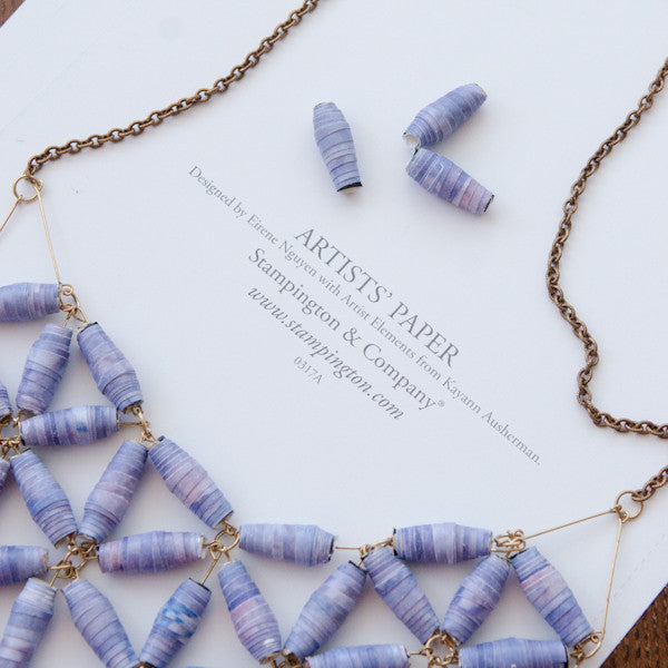 Purple Paper Beads Necklace Project