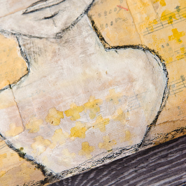Good Thoughts Girl Mixed-Media Canvas