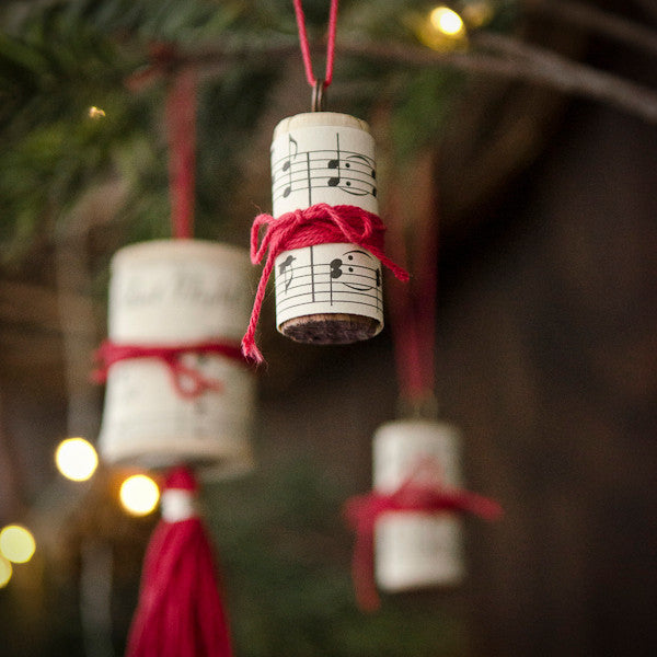 Spools and Corks Christmas Ornaments