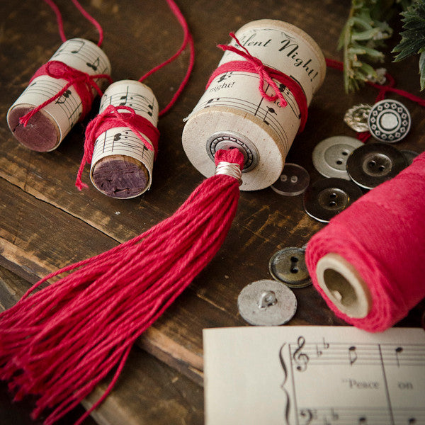 Spools and Corks Christmas Ornaments