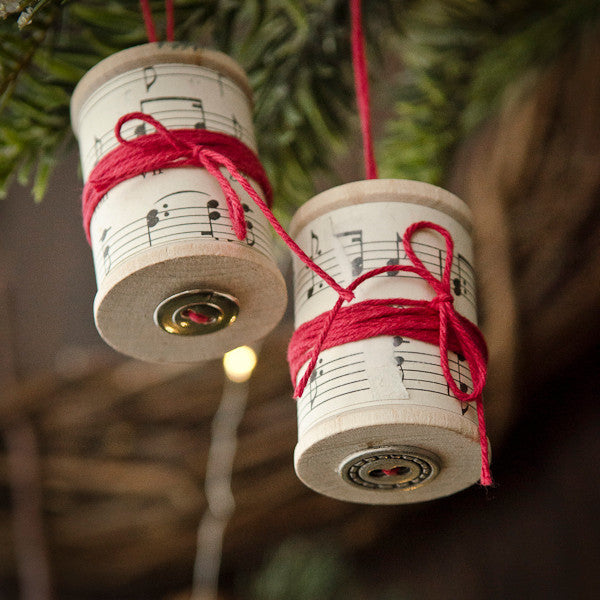 Spools and Corks Christmas Ornaments