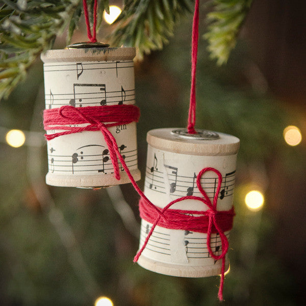 Spools and Corks Christmas Ornaments