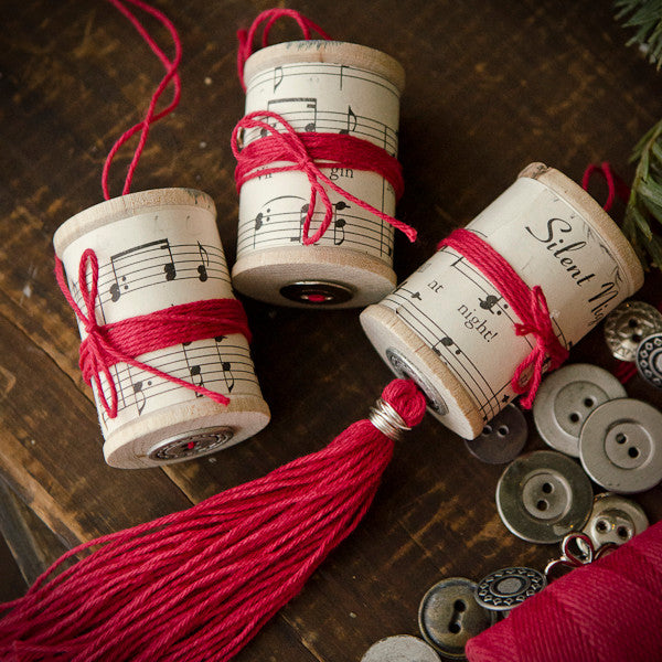 Spools and Corks Christmas Ornaments