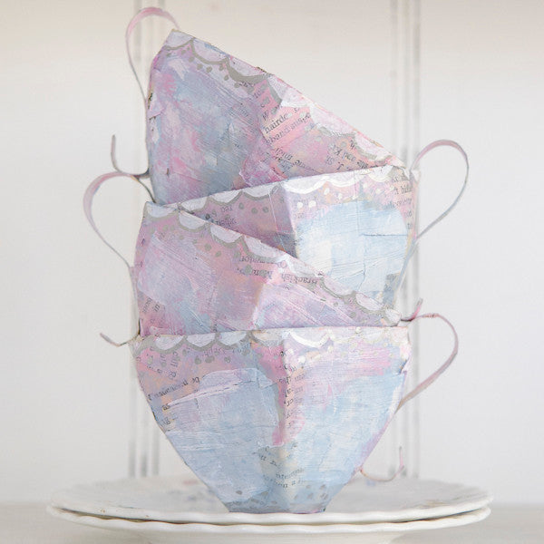 Papier-Mâché Teacups Two Ways Project by Catherine Garmany