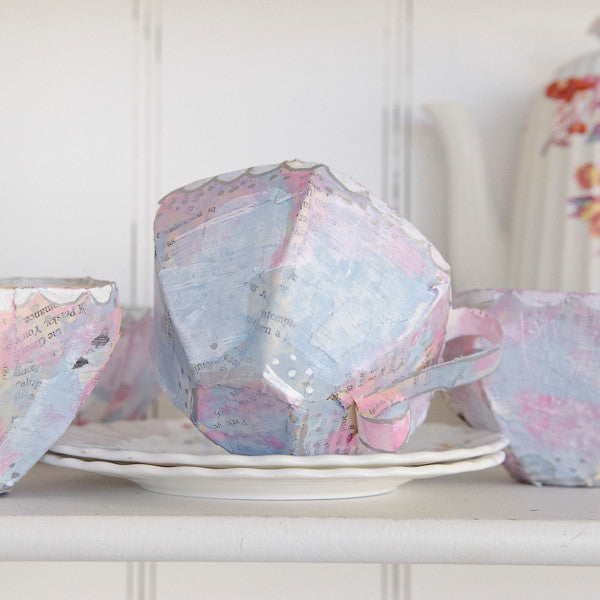 Papier-Mâché Teacups Two Ways Project by Catherine Garmany