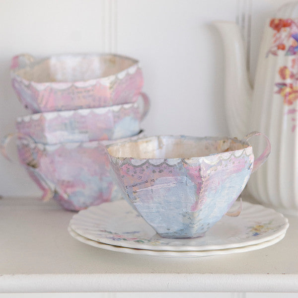 Papier-Mâché Teacups Two Ways Project by Catherine Garmany