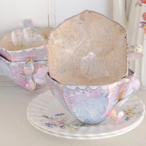 Papier-Mâché Teacups Two Ways Project by Catherine Garmany