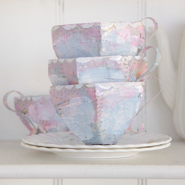 Papier-Mâché Teacups Two Ways Project by Catherine Garmany
