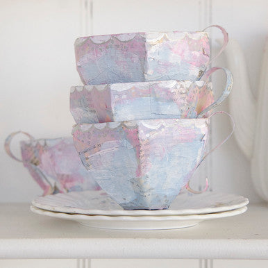 Papier-Mâché Teacups Two Ways Project by Catherine Garmany