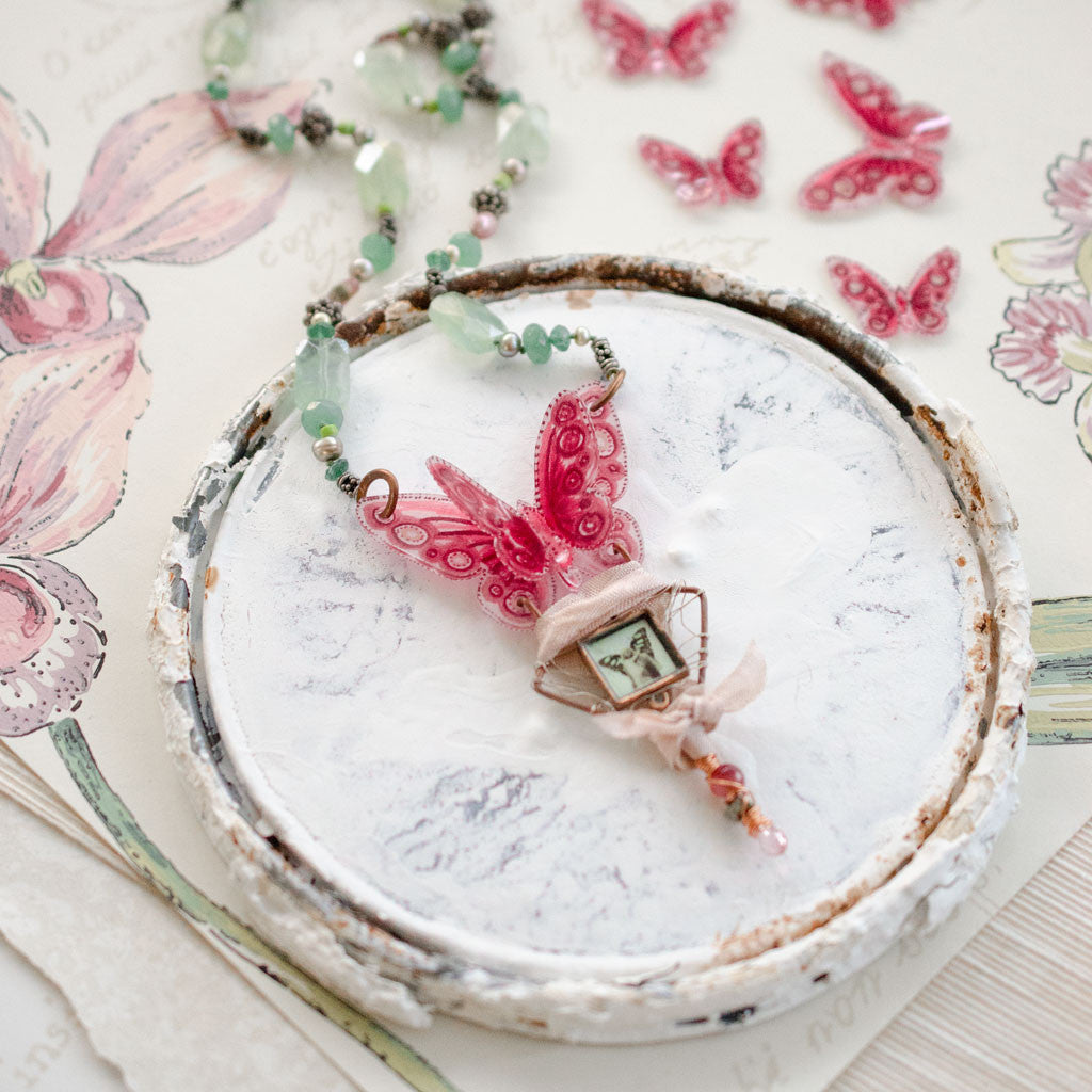 Shrink Plastic Butterfly Template Necklace by Johanna Love