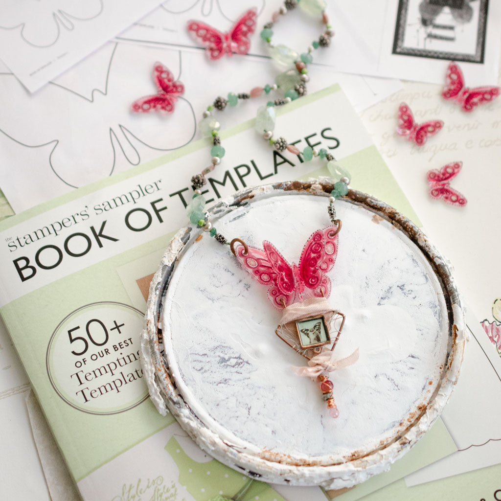 Shrink Plastic Butterfly Template Necklace by Johanna Love