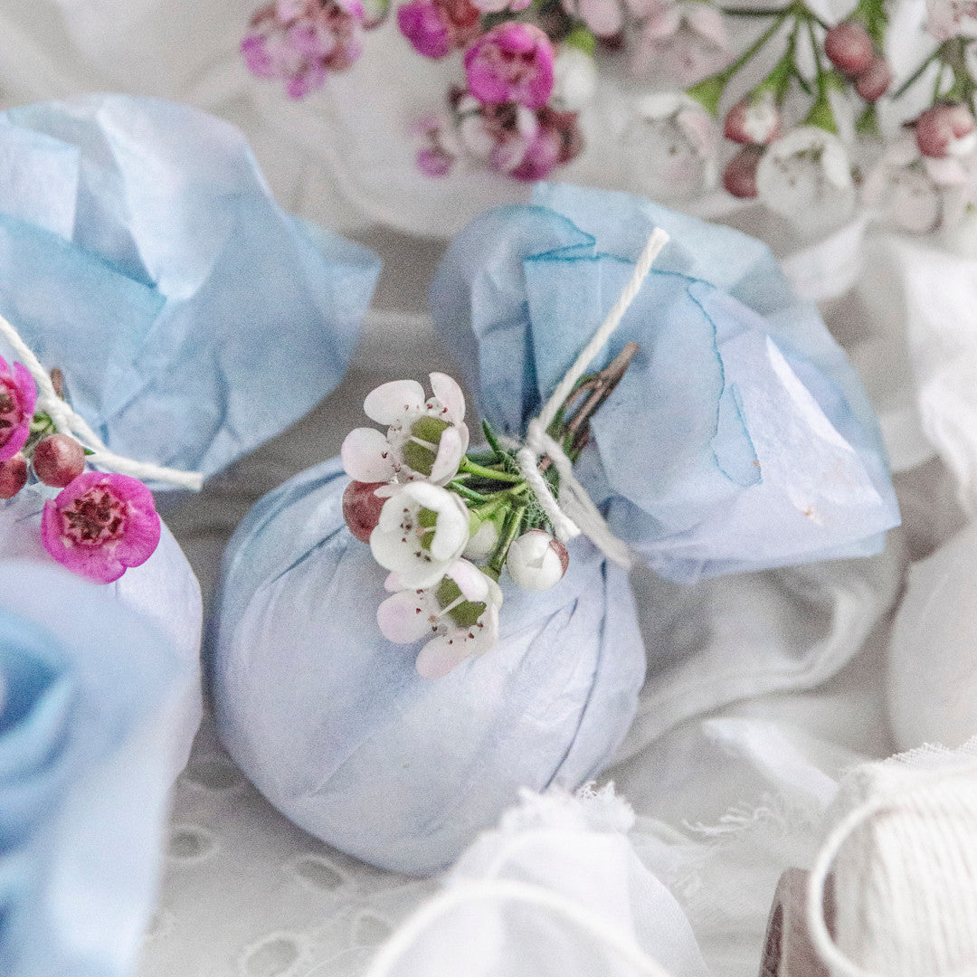 Naturally Dyed Bath Bomb Packaging