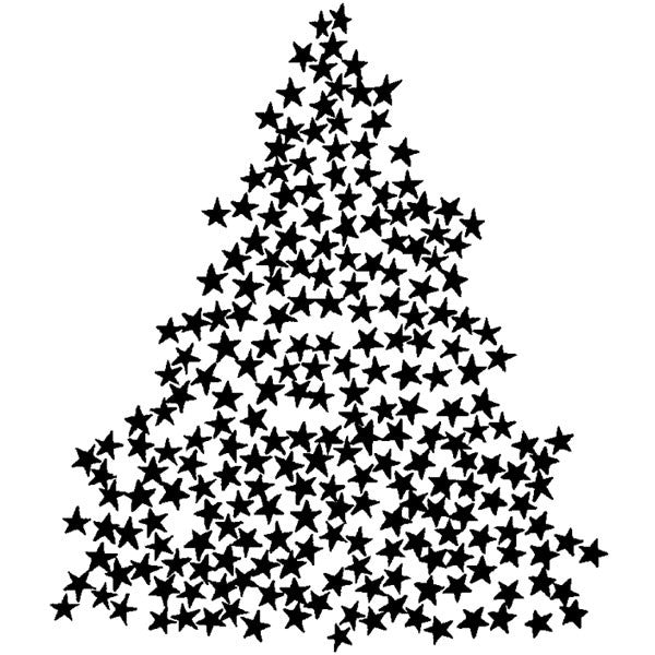 Star Tree  Medium Wood Mounted Stamp by Classic Stampington & Company