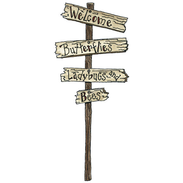 Welcome Sign Wood Mounted Stamp by Deb Strain