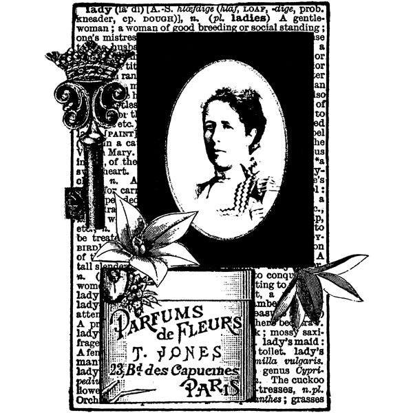 Parfums Wood Mounted Stamp by Maureen Blackman